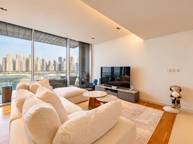 Living room with JBR view